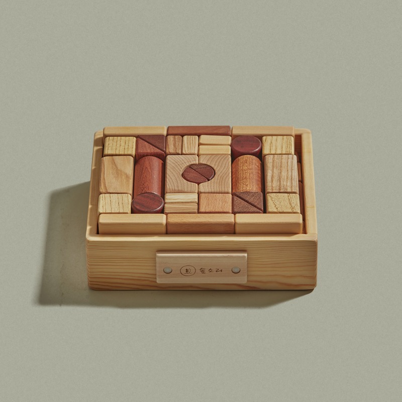 [숲소리]원목블럭 천연블럭 66pcs Natural wooden block set(66pcs)